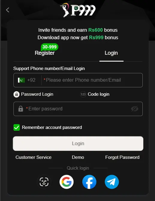 P999 Game Login